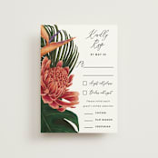 "Tropical Bouquet" - RSVP Postcards in Basil by Elly - Front