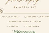 "Painted Ferns" - RSVP Postcards in Cream by Amy Kross - Detail