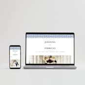 "watercolor azulejo" - RSVP Postcards in Azure by Anastasia Makarova - FREE Wedding Website