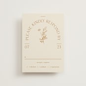 "Floral Type Arch" - RSVP Postcards in Cream by Baumbirdy - Front