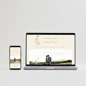 "Floral Type Arch" - RSVP Postcards in Cream by Baumbirdy - FREE Wedding Website