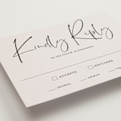"stylist script" - RSVP Postcards in Ivory by Cass Loh - Detail