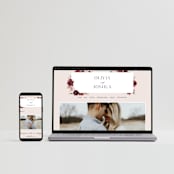 "Emyn" - RSVP Postcards in Burgundy by Itsy Belle Studio - FREE Wedding Website