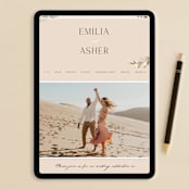 "Bohemian Pampas" - RSVP Postcards in Sand by Kaydi Bishop - FREE Wedding Website