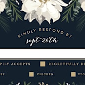 "Peonies & Berries" - RSVP Postcards in Winter White by Susan Moyal - Detail