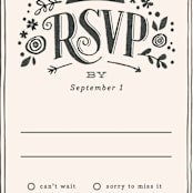 "Alabaster Florals" - RSVP Postcards in Slate by Jennifer Wick - Detail