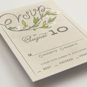 "Rustic Love" - RSVP Postcards in Parchment by GeekInk Design - Detail