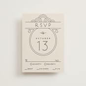 "Deco Nouveau" - RSVP Postcards in Cream by GeekInk Design - Front