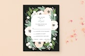 "Blooming Bouquet" - RSVP Postcards in Charcoal by Alethea and Ruth - Front