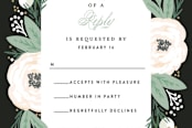 "Blooming Bouquet" - RSVP Postcards in Charcoal by Alethea and Ruth - Detail