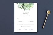 "Leafy ampersand" - RSVP Postcards in Mint Leaf by Jennifer Wick - Front