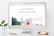 "over and over" - RSVP Postcards in Soft Peach by Lea Delaveris - FREE Wedding Website