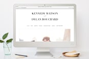 "The Minimalist" - RSVP Postcards in Pearl by Kelly Schmidt - FREE Wedding Website