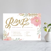 "Floral Vignette" - RSVP Postcards in Brass by Kristen Smith - Front