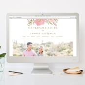 "Floral Vignette" - RSVP Postcards in Brass by Kristen Smith - FREE Wedding Website