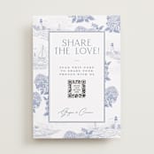 "Coastal Toile" - Reception Signs in Periwinkle by Jenna Holcomb - Front