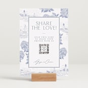 "Coastal Toile" - Reception Signs in Periwinkle by Jenna Holcomb - In Use