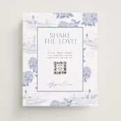 "Coastal Toile" - Reception Signs in Periwinkle by Jenna Holcomb - Front