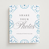 "Almafi" - Reception Signs in Cerulean by Itsy Belle Studio - Front