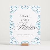 "Almafi" - Reception Signs in Cerulean by Itsy Belle Studio - In Use