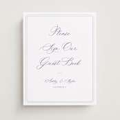 "watercolor flowers crest" - Reception Signs in Dusty Blue by Cass Loh - Front