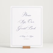 "watercolor flowers crest" - Reception Signs in Dusty Blue by Cass Loh - In Use