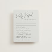"Signature Script" - Multi-Event RSVP Cards in Mint by Michelle Taylor - Front