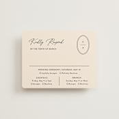 "Script and Monogram" - Multi-Event RSVP Cards in Sand by Carolyn MacLaren - Front