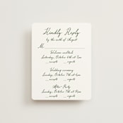 "Handwritten" - Multi-Event RSVP Cards in Moss by Cass Loh - Front