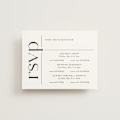 "Split Line" - Multi-Event RSVP Cards in Black Tie by Amy Payne - Front