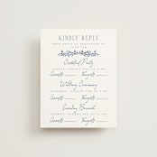 "Pavilion" - Multi-Event RSVP Cards in Navy by Petra Kern - Front