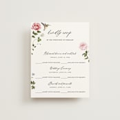 "Ornate" - Multi-Event RSVP Cards in Peony by Sarah Knight - Front
