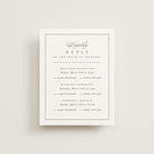 "Crawford" - Multi-Event RSVP Cards in Ivory by Amy Kross - Front