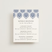 "Calcutta Stamp" - Multi-Event RSVP Cards in Azure by Oma N. Ramkhelawan - Front