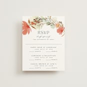 "New Blossoms" - Multi-Event RSVP Cards in Peach by Olivia Raufman - Front