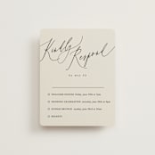 "Tilted Script" - Multi-Event RSVP Cards in Ivory by Hannah Williams - Front