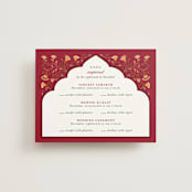 "Jaipur" - Multi-Event RSVP Cards in Ruby by Mansi Verma - Front