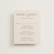 "Convergence" - Multi-Event RSVP Cards in Cream by Annie Lowe - Front