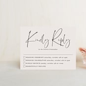 "stylist script" - Multi-Event RSVP Cards in Ivory by Cass Loh - Front