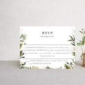 "Enchanted Greenery" - Multi-Event RSVP Cards in Frost by Susan Moyal - Front