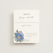 "Botanical Swag" - RSVP Cards in Periwinkle by Susan Moyal - Front
