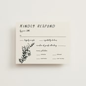 "Botanical Crest" - RSVP Cards in Ink by Kelly Watkins - Front