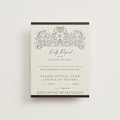 "Ornate sketched frame" - RSVP Cards in Latte by Jackie Crawford - Front