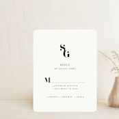 "Modern Initials" - RSVP Cards in Buttercream by Lori Wemple - Front