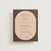 "Japanese Fabric" - RSVP Cards in Persimmon by Becky Nimoy - Front