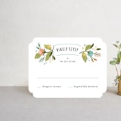 "Floral Ampersand" - RSVP Cards in Sea Breeze by Jennifer Wick - Front