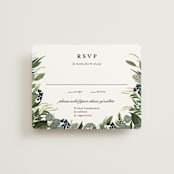 "Side Swept" - RSVP Cards in Navy by Susan Moyal - Front
