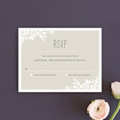 "White Shadows" - RSVP Cards in Champagne by Jessica Williams - Front