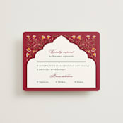 "Jaipur" - RSVP Cards in Ruby by Mansi Verma - Front