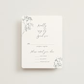 "Sketched Florals" - RSVP Cards in Storm by Baumbirdy - Front